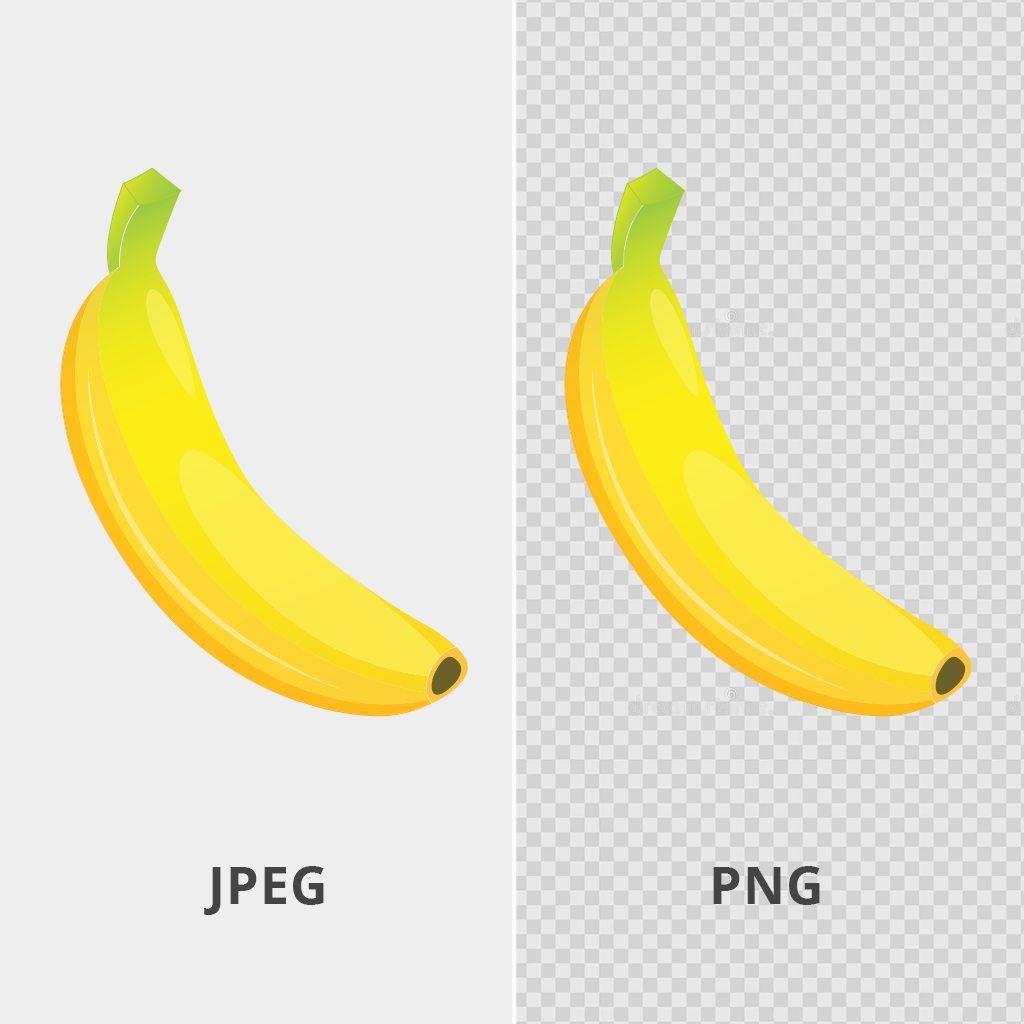 different png and jpg with example banana photo